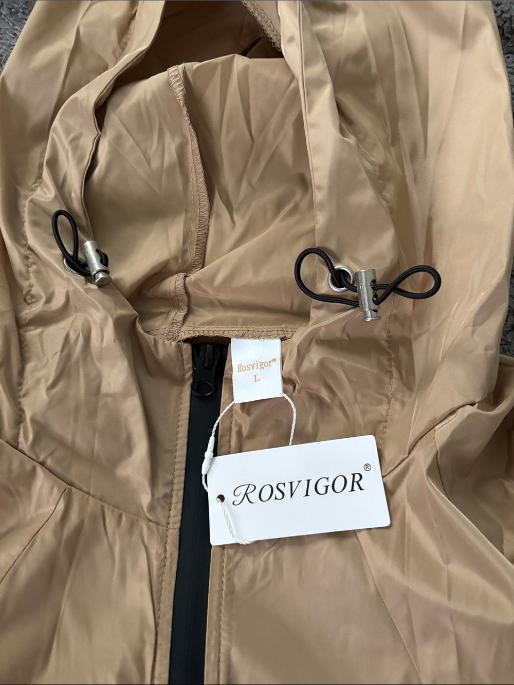 Rosvigor Women's Lightweight Hooded Coat in Beige